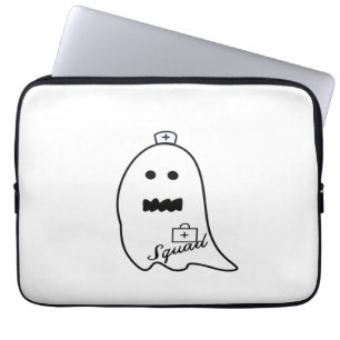 Cute Ghost Nurse Halloween Hand drawn Hospital Sta Laptop Sleeve