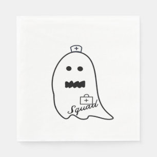 Cute Ghost Nurse Halloween Hand drawn Hospital Sta Napkin