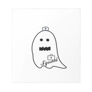 Cute Ghost Nurse Halloween Hand drawn Hospital Sta Notepad