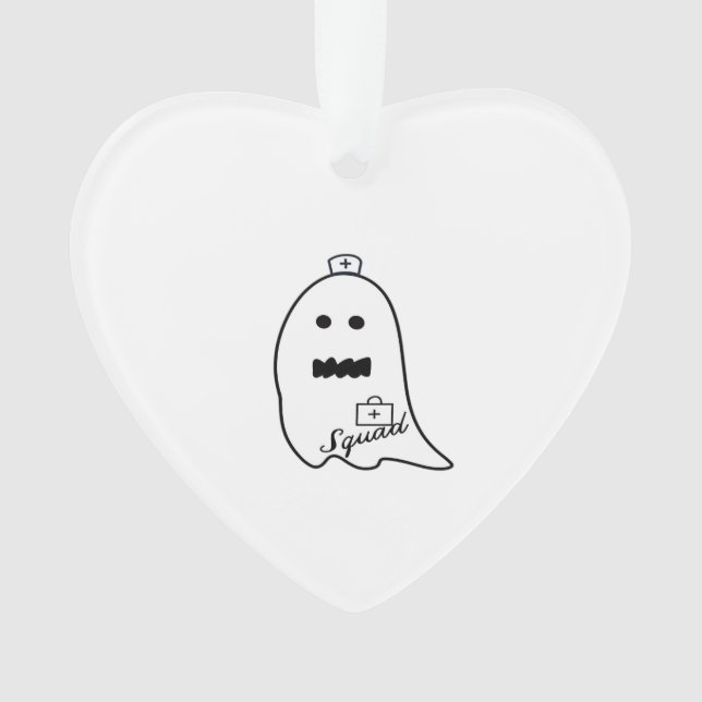 Cute Ghost Nurse Halloween Hand drawn Hospital Sta Ornament (Front)