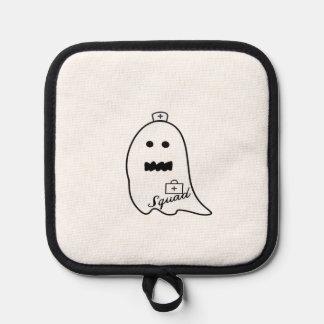 Cute Ghost Nurse Halloween Hand drawn Hospital Sta Pot Holder