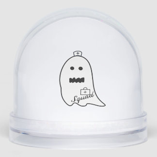 Cute Ghost Nurse Halloween Hand drawn Hospital Sta Snowglobe