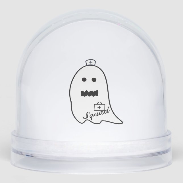Cute Ghost Nurse Halloween Hand drawn Hospital Sta Snowglobe (Front)