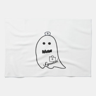 Cute Ghost Nurse Halloween Hand drawn Hospital Sta Tea Towel