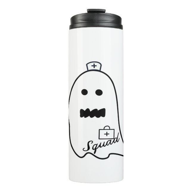 Cute Ghost Nurse Halloween Hand drawn Hospital Sta Thermal Tumbler (Front)