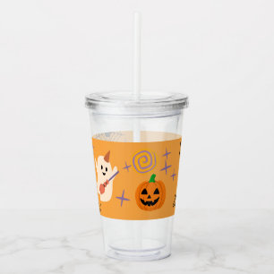 Cute Ghost Office Family Halloween Party Acrylic Tumbler
