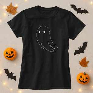 Cute Ghost Outline Gift Halloween T-Shirt