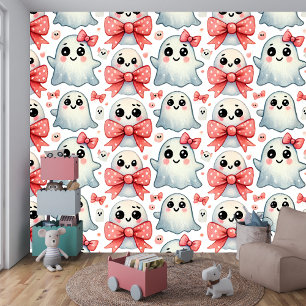 Cute Ghost Pastel Halloween Theme Design Wallpaper