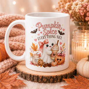Cute Ghost Personalised Pumpkin Season Mug