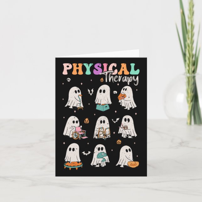 Cute Ghost Physical Therapy Pt Physical Therapist  Card (Front)