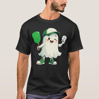 Cute Ghost Pickleball Paddle Halloween Pickleball  T-Shirt