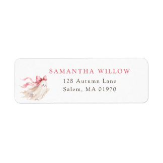 Cute Ghost Pink Bow Baby Girl Shower Address