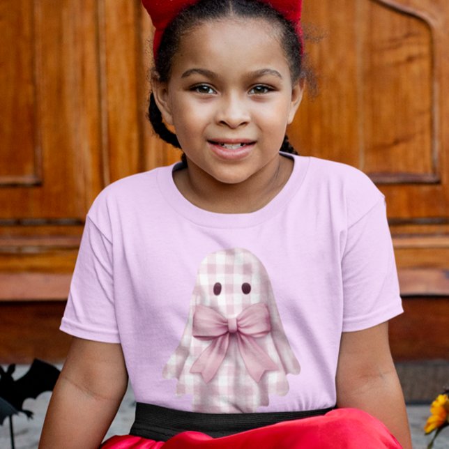 Cute Ghost Pink Gingham  T-Shirt (Creator Uploaded)