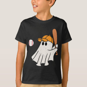 Cute Ghost Playing basetball-Funny Halloween  T-Shirt