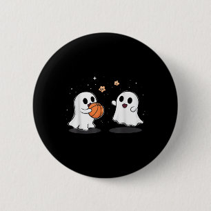 Cute Ghost Playing Basketball Funny Halloween  6 Cm Round Badge