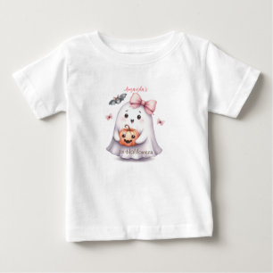 Cute Ghost Pumpkin Bat Halloween Baby T-Shirt