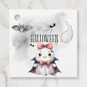 Cute Ghost Pumpkin Bat Halloween Favour Tags