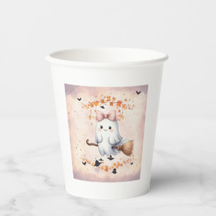 Cute Ghost Pumpkin Bat Halloween Paper Cups