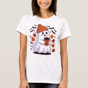 Cute Ghost Pumpkin Halloween Spooky T-shirt