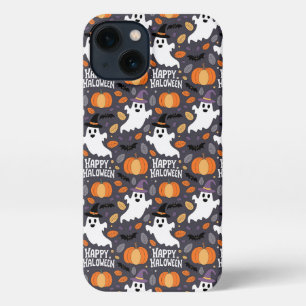 Cute Ghost Pumpkin Pattern – Happy Halloween iPhone 13 Case