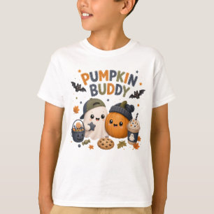 Cute Ghost Pumpkin Season Forever Kids T-Shirt
