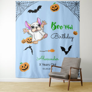 Cute ghost pumpkins Halloween Birthday Backdrop Tapestry