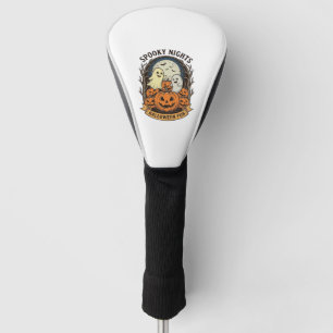 Cute Ghost Pumpkins Vintage Engraving Halloween Ar Golf Head Cover