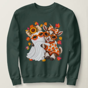 Cute Ghost Pygmy Goat Halloween Fall Autumn Sweatshirt