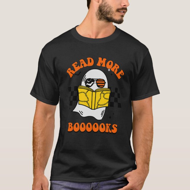 Cute Ghost Read Books Costume Read More Books Teac T-Shirt (Front)