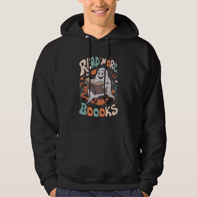 Cute Ghost Read More Books Teacher Halloween  Hoodie (Front)
