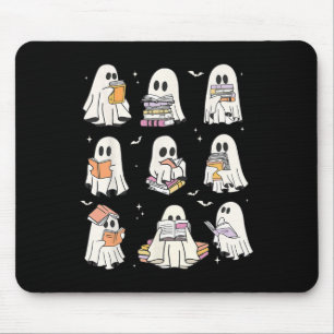 Cute Ghost Reading Book Lovers Halloween Funny Gho Mouse Mat
