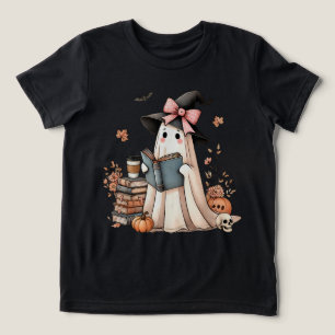 Cute Ghost Reading Book Lovers Halloween Ghost Tri-Blend Shirt
