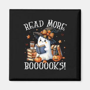 Cute Ghost Reading Book Lovers Halloween Read More Magnet