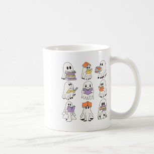 Cute Ghost Reading Books Funny Halloween Books Lov Coffee Mug