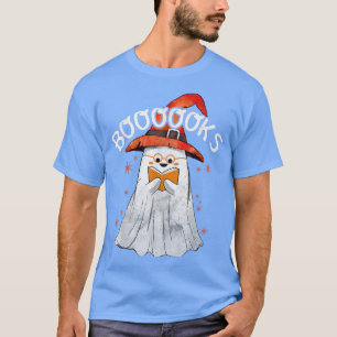 Cute Ghost Reading Booooks Top Book Teacher Hallow