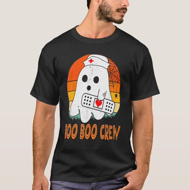 Cute Ghost RN Nurse Halloween Costume Shirts, Boo  T-Shirt (Front)