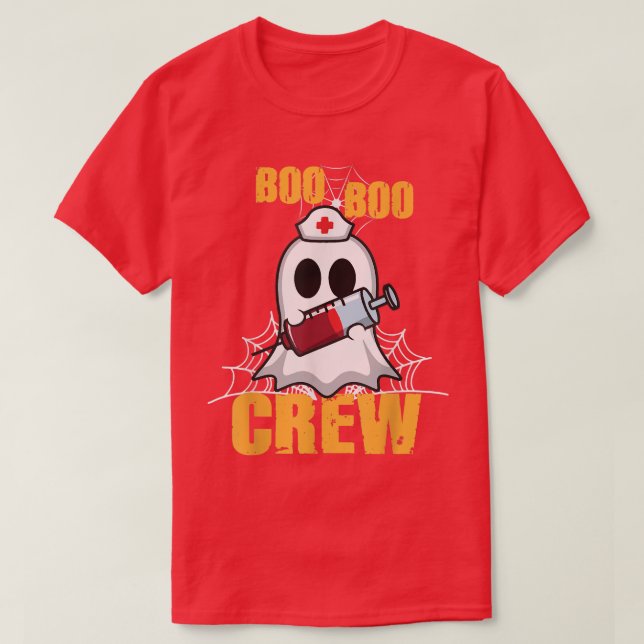 Cute Ghost RN Nurse Halloween Costume Shirts, Boo  T-Shirt (Design Front)