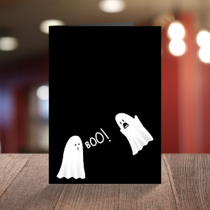 Cute ghost saying boo funny halloween card