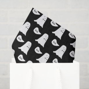 Cute Ghost Says Boo Pattern Halloween Tissue Paper