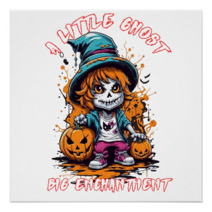 Cute Ghost Shirt Halloween Tee Halloween Poster