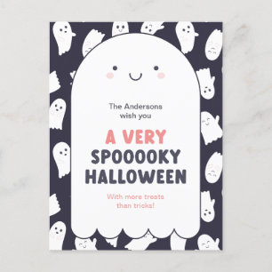 Cute Ghost Spooky Halloween Wishes Postcard