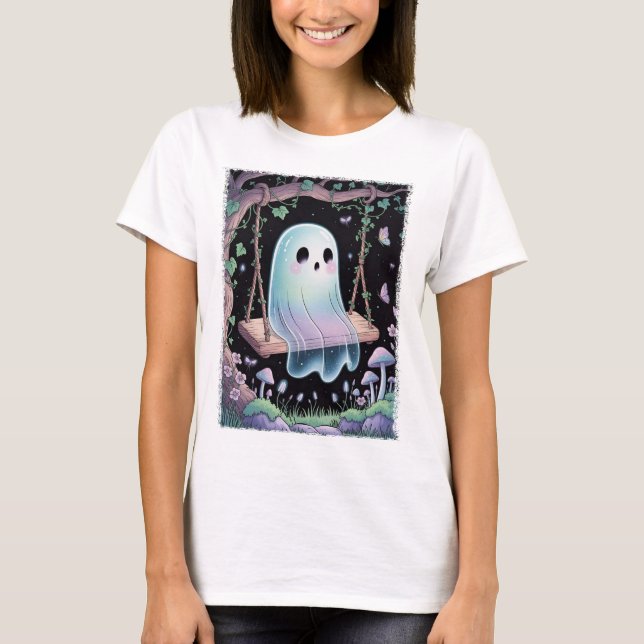 Cute Ghost Spooky Hallween T-shirt (Front)