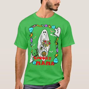 Cute Ghost Spooky mama Halloween costumes For mum T-Shirt