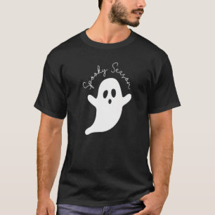 Cute Ghost Spooky Season Hey Boo Pumkin Boo Crew H T-Shirt