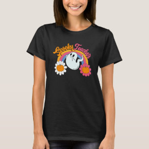 Cute Ghost Spooky teacher rainbow groovy For Man W T-Shirt