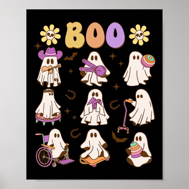 Cute Ghost Squad Halloween Inclusive Costume  Poster (Front)