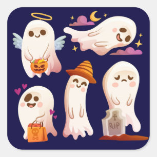 Cute Ghost Square Sticker