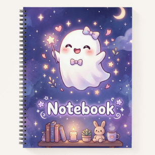 Cute Ghost Starry Night Notebook