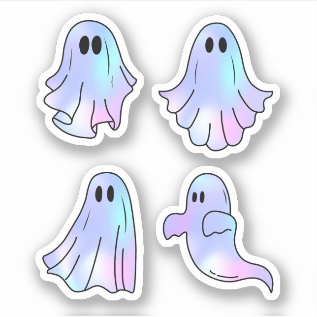 Cute Ghost Sticker Pack, Ghoul, Halloween (Front)
