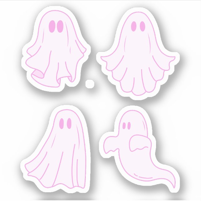 Cute Ghost Sticker Pack, Ghoul, Halloween Stickers (Front)